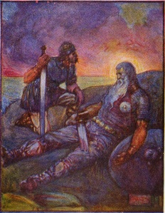 Beowulf and Wiglaf, by J. R. Skelton, 1908 (source: Wikimedia Commons)